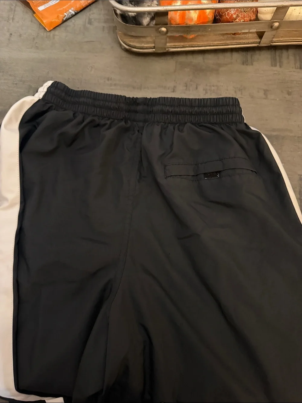 Nike Black Lined Joggers with White Side Stripes - women size medium